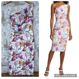 CHIARA BONI LA PETITE ROBE
Angelina Floral One-Shoulder Cocktail Dress Sz 46/10